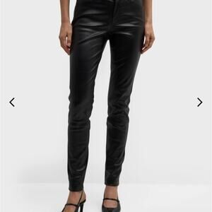 Lafayette 148 New York "Mercer" black lambskin leather jeans